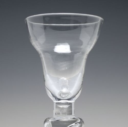 18TH CENTURY DOUBLE KNOP MERCURY TWIST WINE GLASS C1750 - ADDITIONAL PHOTO 2