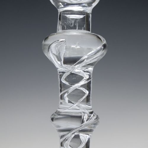 18TH CENTURY DOUBLE KNOP MERCURY TWIST WINE GLASS C1750 - ADDITIONAL PHOTO 4
