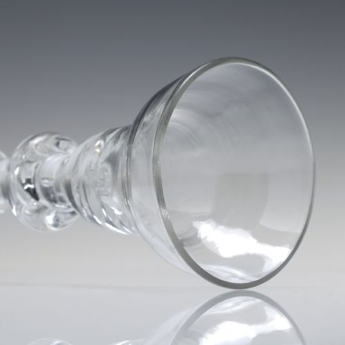 18TH CENTURY DOUBLE KNOP MERCURY TWIST WINE GLASS C1750 - ADDITIONAL PHOTO 6
