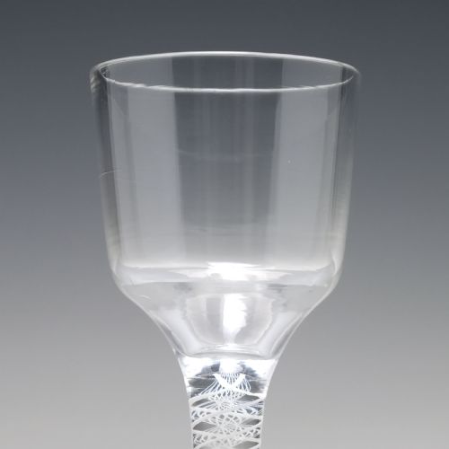 ANTIQUE 18TH CENTURY OPAQUE TWIST WINE GLASS C1760 - ADDITIONAL PHOTO 2