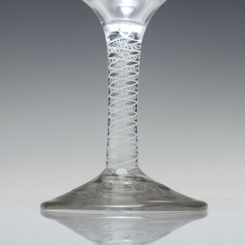 ANTIQUE 18TH CENTURY OPAQUE TWIST WINE GLASS C1760 - ADDITIONAL PHOTO 3