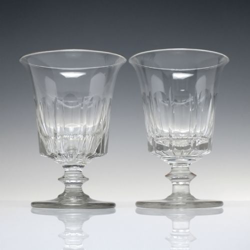 PAIR OF LARGE GEORGIAN GLASS RUMMERS C1820 - ADDITIONAL PHOTO 1