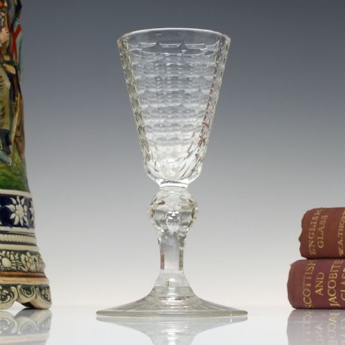 18th century facet cut bohemian goblet c1730 - CATEGORY: ANTIQUE GLASS - DATED 1700