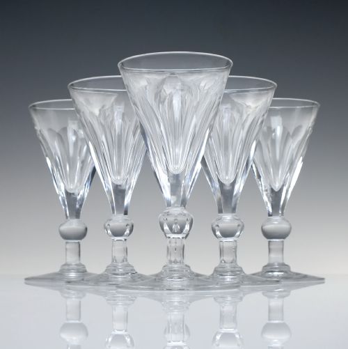 six antique edwardian port or gin glasses c1910 - CATEGORY: ANTIQUE GLASS - DATED EDWARDIAN