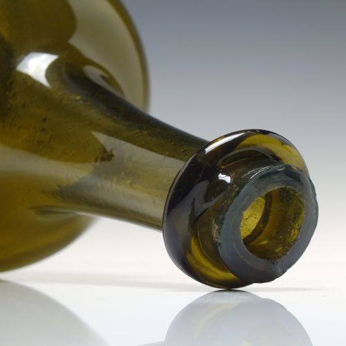 18TH CENTURY MALLET AMBER GLASS WINE BOTTLE C1740 - ADDITIONAL PHOTO 4