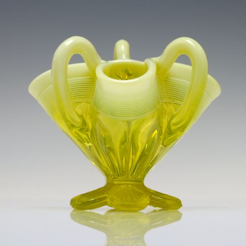 davidson primrose vaseline glass 'lady caroline' bowl c1890 - CATEGORY: ANTIQUE GLASS - DATED VICTORIAN
