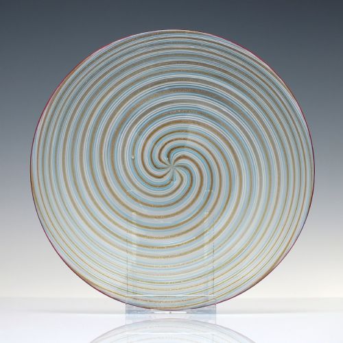 rare salviati c murano filigrana glass plate 185972 - CATEGORY: ANTIQUE GLASS - DATED 1860