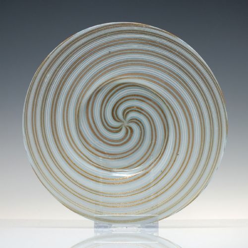 rare salviati c murano filigrana glass plate 185972 - CATEGORY: ANTIQUE GLASS - DATED 1860