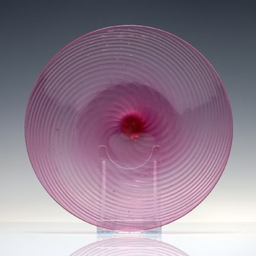 rare salviati c murano cranberry glass plate 185972 - CATEGORY: ANTIQUE GLASS - DATED GEORGIAN