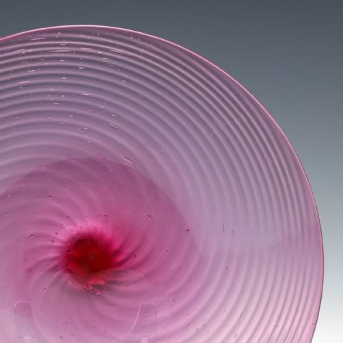 RARE SALVIATI C MURANO CRANBERRY GLASS PLATE 185972 - ADDITIONAL PHOTO 2