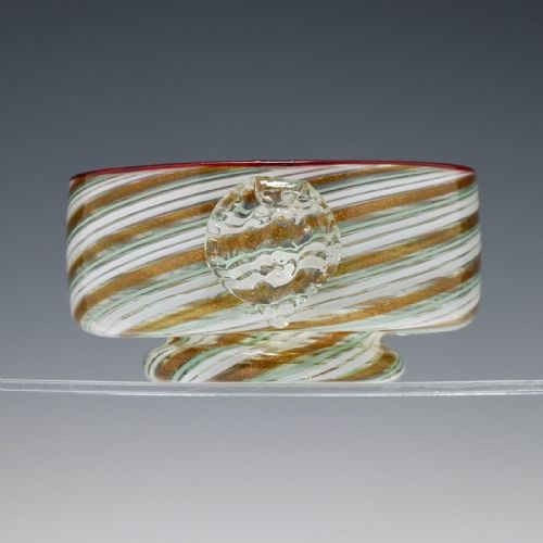 rare salviati c cherub filigrana glass bowl 185972 - CATEGORY: ANTIQUE GLASS - DATED 1860