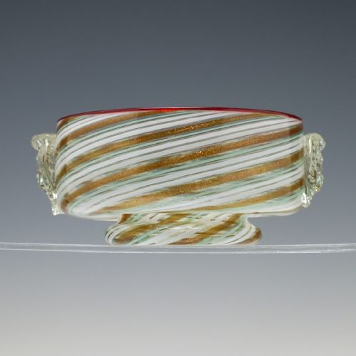 RARE SALVIATI C CHERUB FILIGRANA GLASS BOWL 185972 - ADDITIONAL PHOTO 1