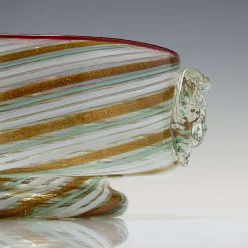 RARE SALVIATI C CHERUB FILIGRANA GLASS BOWL 185972 - ADDITIONAL PHOTO 5