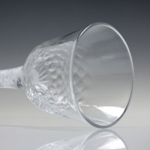 18TH CENTURY OPAQUE TWIST WINE GLASS WITH HONEYCOMB MOULDED BOWL C1780 - ADDITIONAL PHOTO 6
