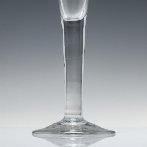 TALL GEORGIAN PLAIN STEM CHAMPAGNE FLUTE GLASS C1750 - ADDITIONAL PHOTO 2