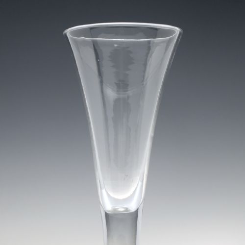 TALL GEORGIAN PLAIN STEM CHAMPAGNE FLUTE GLASS C1750 - ADDITIONAL PHOTO 3