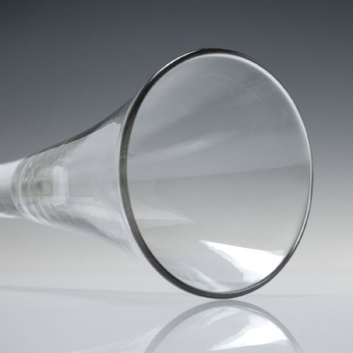 TALL GEORGIAN PLAIN STEM CHAMPAGNE FLUTE GLASS C1750 - ADDITIONAL PHOTO 4