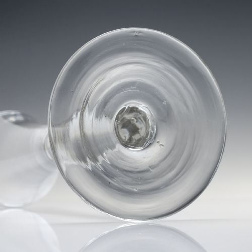 TALL GEORGIAN PLAIN STEM CHAMPAGNE FLUTE GLASS C1750 - ADDITIONAL PHOTO 5