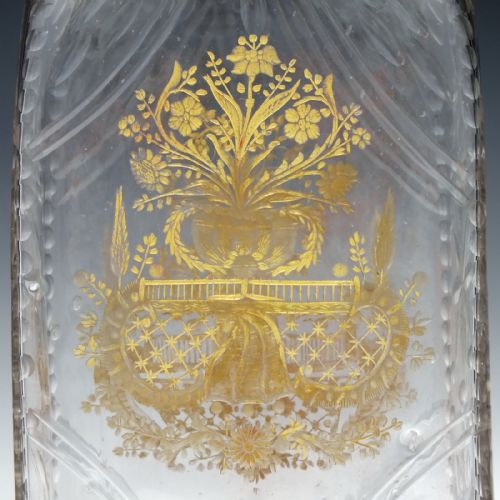 18TH CENTURY ENGRAVED LA GRANJA GLASS DECANTER C1775 - ADDITIONAL PHOTO 4