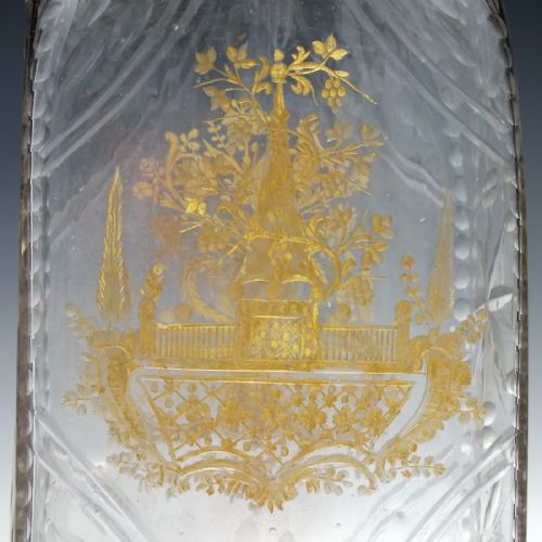 18TH CENTURY ENGRAVED LA GRANJA GLASS DECANTER C1775 - ADDITIONAL PHOTO 5