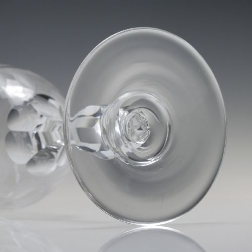 VICTORIAN FLOWER ENGRAVED GLASS WINE GOBLET C1880 - ADDITIONAL PHOTO 5