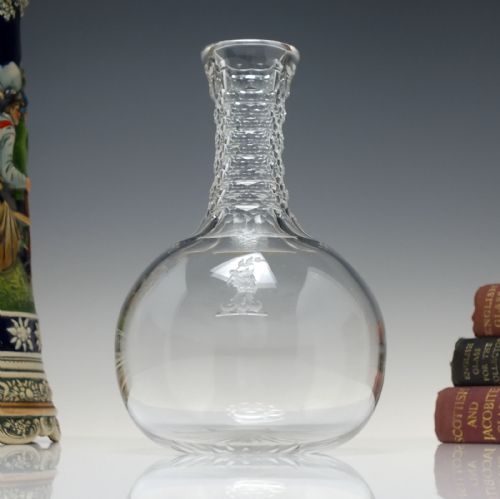 victorian engraved facet cut wine carafe c1850 - CATEGORY: ANTIQUE GLASS - DATED VICTORIAN