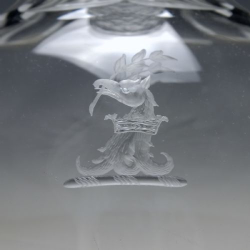 VICTORIAN ENGRAVED FACET CUT WINE CARAFE C1850 - ADDITIONAL PHOTO 2