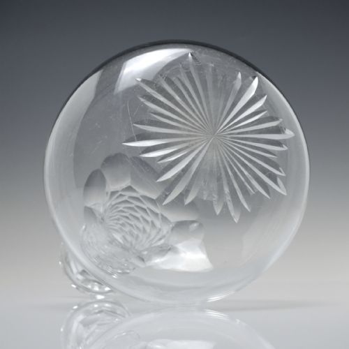 VICTORIAN ENGRAVED FACET CUT WINE CARAFE C1850 - ADDITIONAL PHOTO 5
