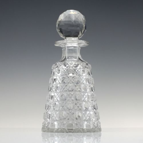 ANTIQUE VICTORIAN HOBNAIL CUT PERSONAL WHISKY OR SPIRIT GLASS DECANTER C1880 - ADDITIONAL PHOTO 1