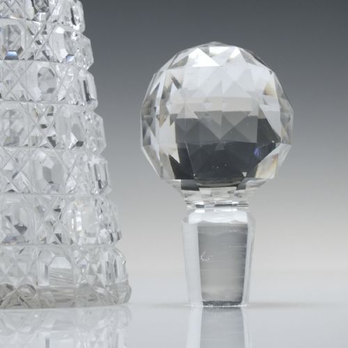 ANTIQUE VICTORIAN HOBNAIL CUT PERSONAL WHISKY OR SPIRIT GLASS DECANTER C1880 - ADDITIONAL PHOTO 3