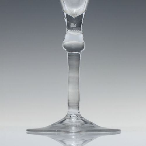 ENGRAVED NEO CLASSICAL LIGHT BALUSTER WINE GLASS WITH DROP KNOP C1750 - ADDITIONAL PHOTO 6