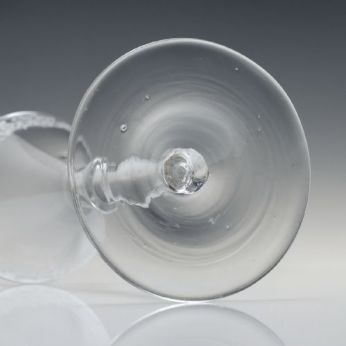 ENGRAVED NEO CLASSICAL LIGHT BALUSTER WINE GLASS WITH DROP KNOP C1750 - ADDITIONAL PHOTO 8