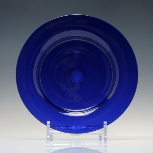 SIX ANTIQUE VICTORIAN BRISTOL BLUE GLASS PLATES C1860 - ADDITIONAL PHOTO 3