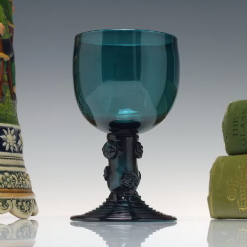 antique bristol green wine roemer glass with hollow stem 17901810 - CATEGORY: ANTIQUE GLASS - DATED GEORGIAN