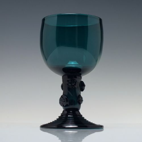 ANTIQUE BRISTOL GREEN WINE ROEMER GLASS WITH HOLLOW STEM 17901810 - ADDITIONAL PHOTO 1