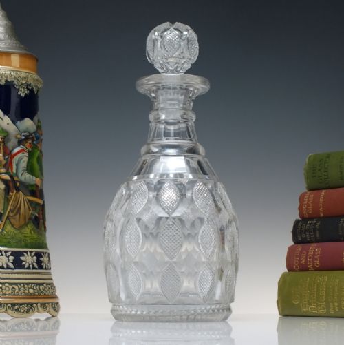 rare georgian wear flint company cut glass decanter c1825 - CATEGORY: ANTIQUE GLASS - DATED GEORGIAN
