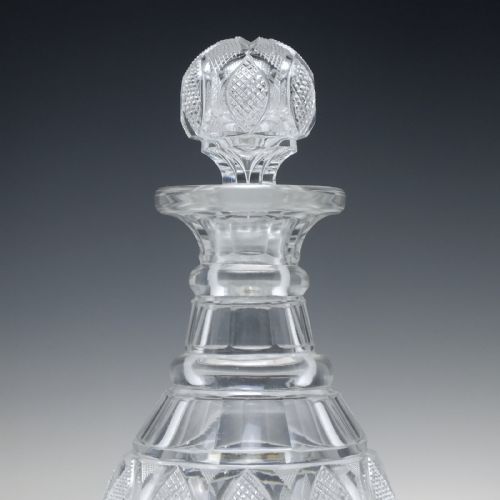 RARE GEORGIAN WEAR FLINT COMPANY CUT GLASS DECANTER C1825 - ADDITIONAL PHOTO 3