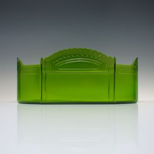 LARGE ARTS CRAFTS JUGENDSTIL PEWTER CENTREPEICE WITH GREEN GLASS LINER C1900 - ADDITIONAL PHOTO 5