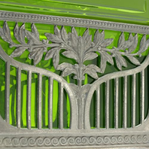 LARGE ARTS CRAFTS JUGENDSTIL PEWTER CENTREPEICE WITH GREEN GLASS LINER C1900 - ADDITIONAL PHOTO 12