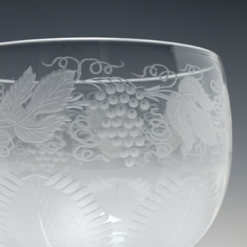 19TH CENTURY RICHARDSON ENGRAVED GLASS FINGER BOWL AND PLATE STAND C1880 - ADDITIONAL PHOTO 3