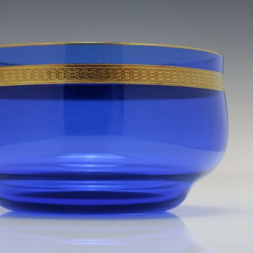 RARE SET OF SIX ART NOUVEAU SECESSIONIST COPPER OVERLAY BLUE GLASS FINGER BOWLS C1900 - ADDITIONAL PHOTO 3