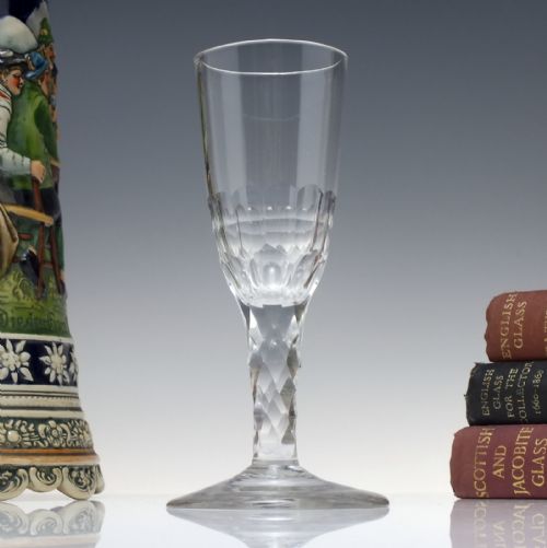 18th century facet cut ale glass c1770 - CATEGORY: ANTIQUE GLASS - DATED GEORGIAN