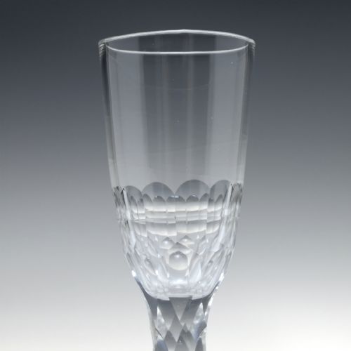 18TH CENTURY FACET CUT ALE GLASS C1770 - ADDITIONAL PHOTO 4