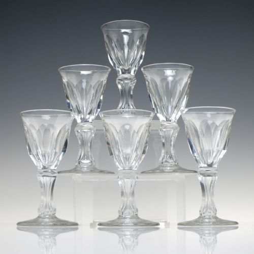 SIX 19TH CENTURY ANTIQUE PORT OR GIN GLASSES C1870 - ADDITIONAL PHOTO 2