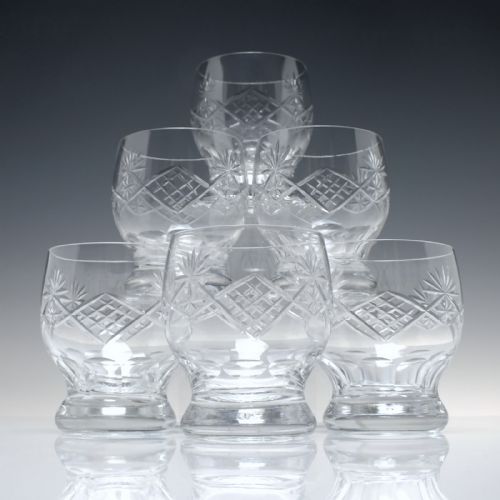 six antique glass whiskey tumblers c1920 - CATEGORY: ANTIQUE GLASS - DATED 1920