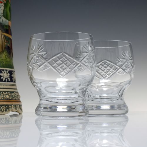 SIX ANTIQUE GLASS WHISKEY TUMBLERS C1920 - ADDITIONAL PHOTO 1