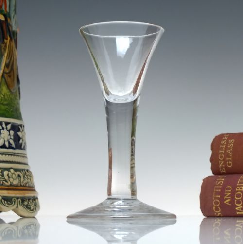18th century georgian plain stem dram glass c1750 - CATEGORY: ANTIQUE GLASS - DATED GEORGIAN