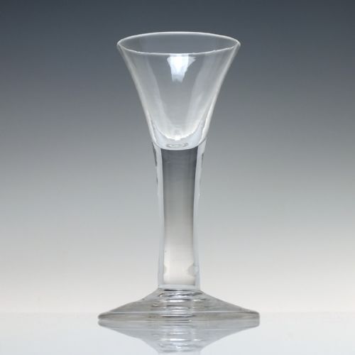 18TH CENTURY GEORGIAN PLAIN STEM DRAM GLASS C1750 - ADDITIONAL PHOTO 1