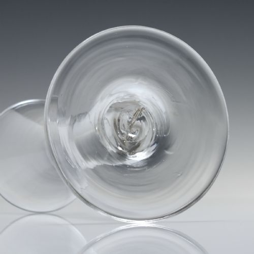 18TH CENTURY GEORGIAN PLAIN STEM DRAM GLASS C1750 - ADDITIONAL PHOTO 5