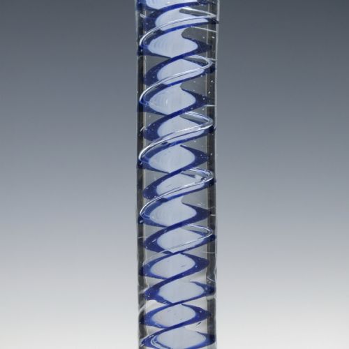 DUTCH 18TH CENTURY BLUE COLOUR OPAQUE TWIST WINE GLASS C1760 - ADDITIONAL PHOTO 4